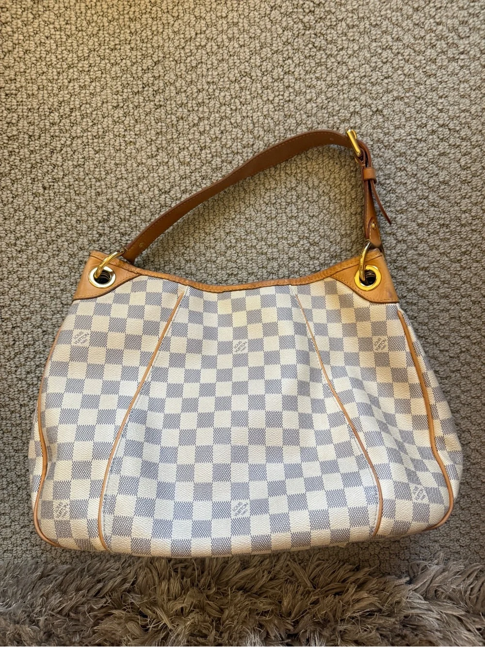 Louis Vuitton White Damier Azur Canvas Shoulder Bag